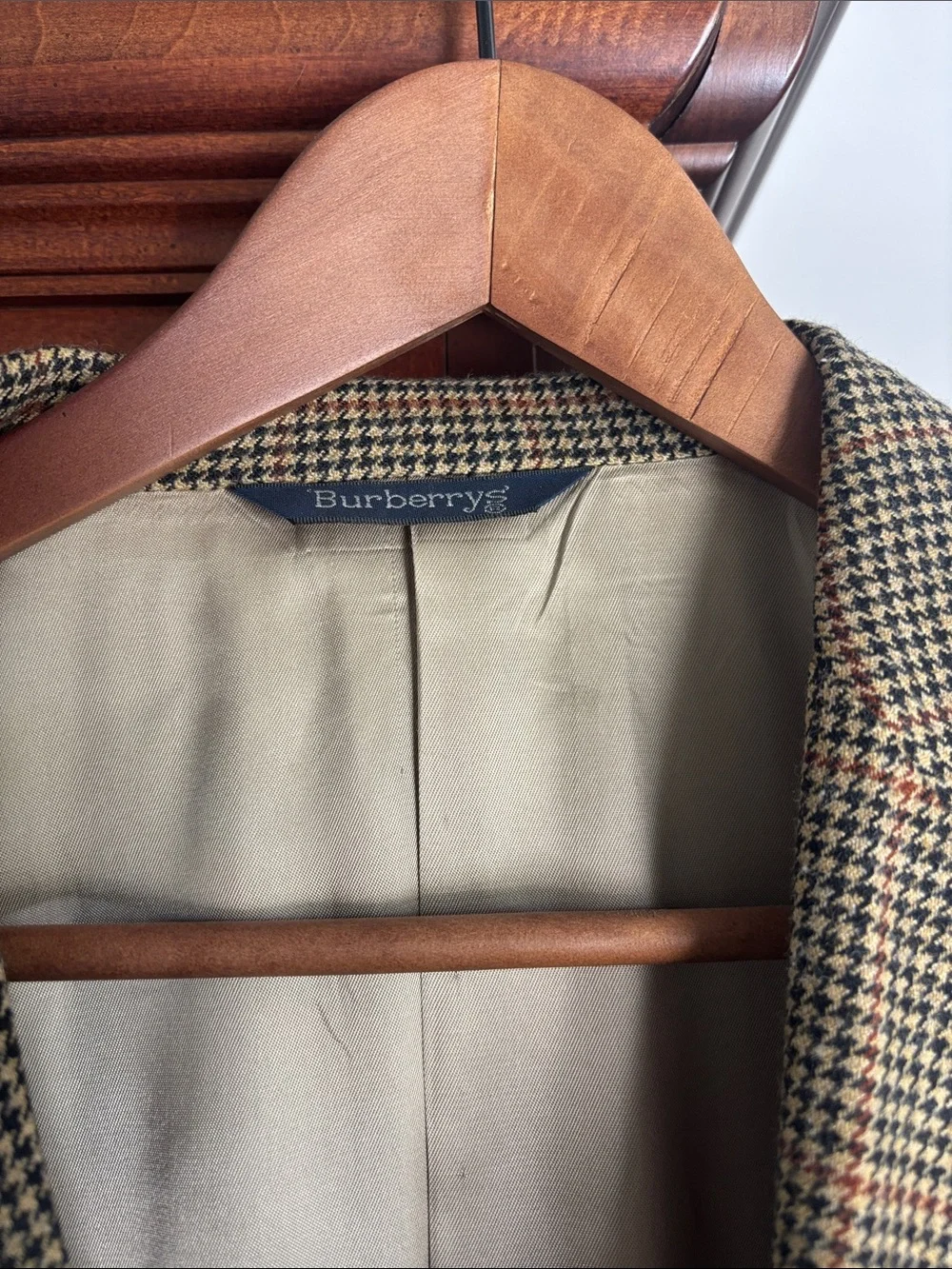 Burberry Classic Men's Houndstooth Blazer - Tan/Black